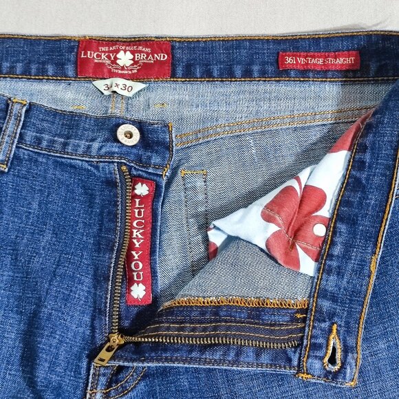 Lucy Brand Jeans men's size 36X30 ink blue colour 361 Vintage Straight jeans - Picture 8 of 13